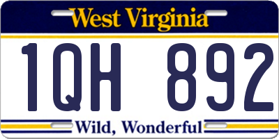 WV license plate 1QH892