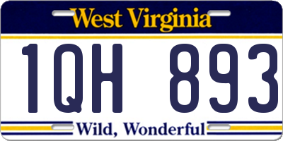 WV license plate 1QH893