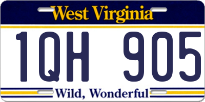 WV license plate 1QH905