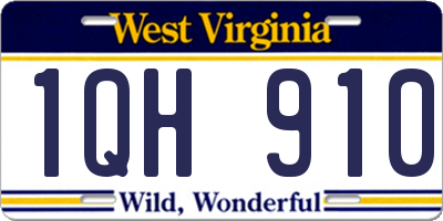 WV license plate 1QH910