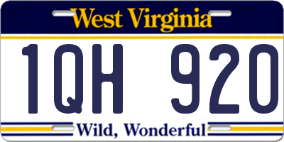 WV license plate 1QH920