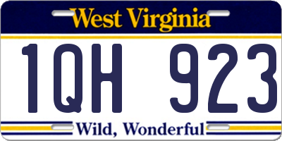 WV license plate 1QH923