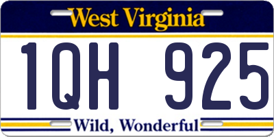 WV license plate 1QH925
