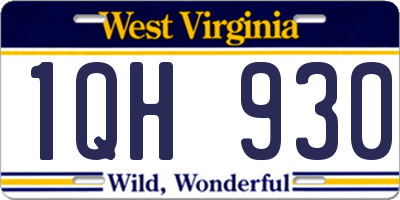 WV license plate 1QH930