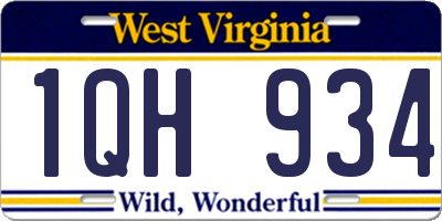 WV license plate 1QH934