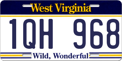 WV license plate 1QH968