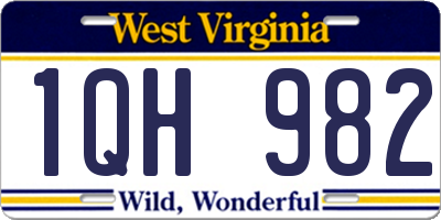 WV license plate 1QH982
