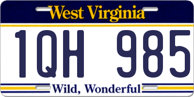 WV license plate 1QH985