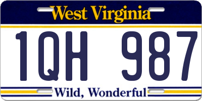 WV license plate 1QH987