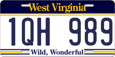 WV license plate 1QH989