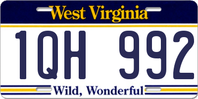 WV license plate 1QH992