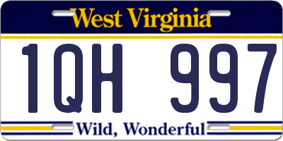 WV license plate 1QH997
