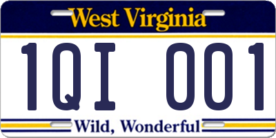 WV license plate 1QI001