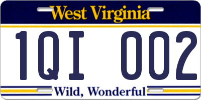 WV license plate 1QI002