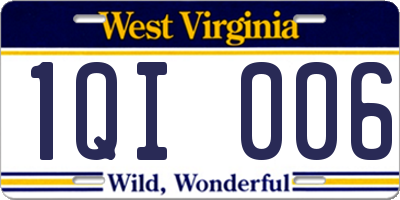 WV license plate 1QI006