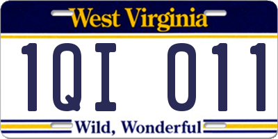 WV license plate 1QI011