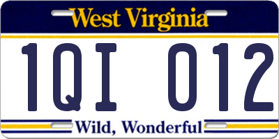 WV license plate 1QI012