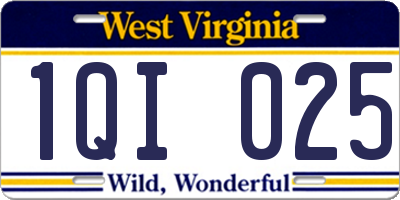 WV license plate 1QI025