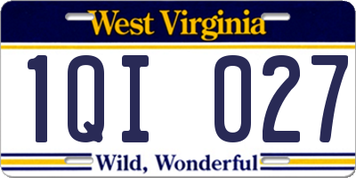 WV license plate 1QI027