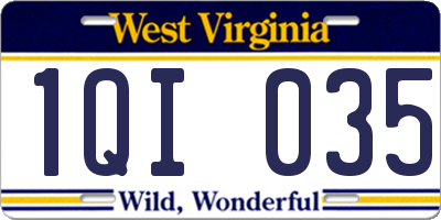 WV license plate 1QI035