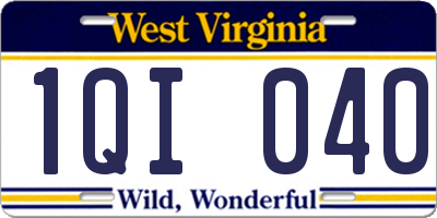WV license plate 1QI040