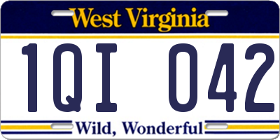 WV license plate 1QI042