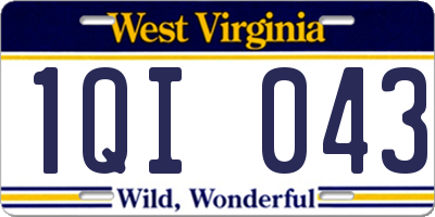 WV license plate 1QI043