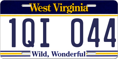 WV license plate 1QI044