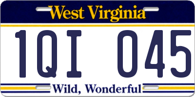 WV license plate 1QI045