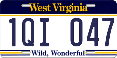 WV license plate 1QI047