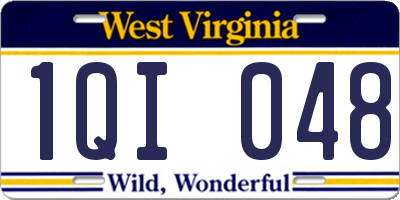 WV license plate 1QI048