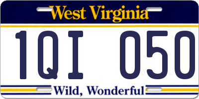 WV license plate 1QI050