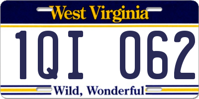 WV license plate 1QI062