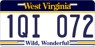 WV license plate 1QI072