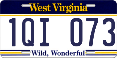 WV license plate 1QI073