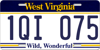 WV license plate 1QI075