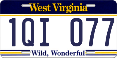 WV license plate 1QI077