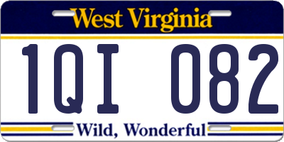 WV license plate 1QI082