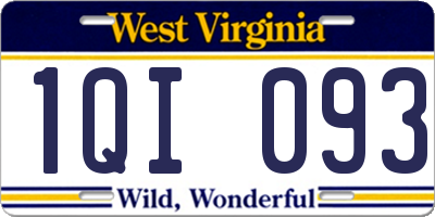 WV license plate 1QI093