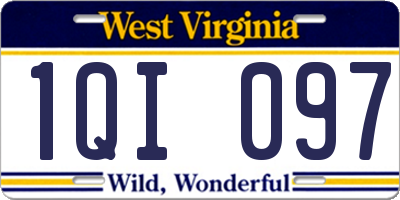 WV license plate 1QI097