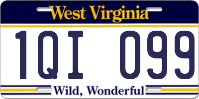 WV license plate 1QI099