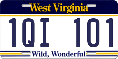 WV license plate 1QI101