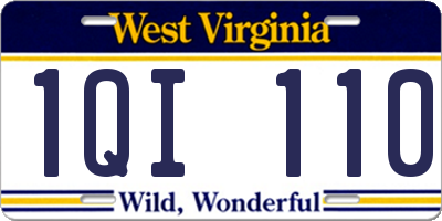 WV license plate 1QI110