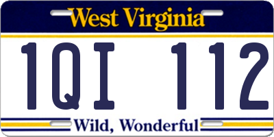 WV license plate 1QI112