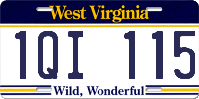 WV license plate 1QI115
