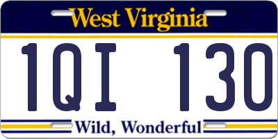 WV license plate 1QI130