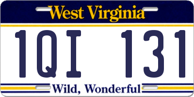 WV license plate 1QI131