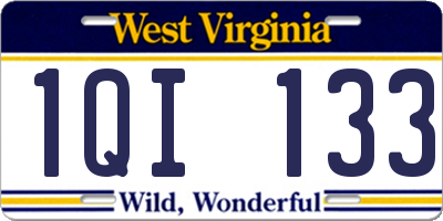 WV license plate 1QI133