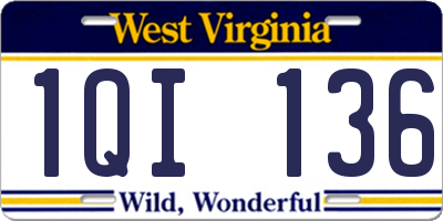 WV license plate 1QI136
