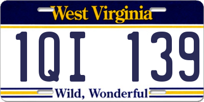 WV license plate 1QI139